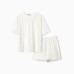 Костюм детский (футболка, шорты) KAFTAN Plushy р.30 (98-104), белый