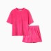 Костюм детский (футболка, шорты) KAFTAN Plushy р.30 (98-104), фуксия