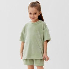 Костюм детский (футболка, шорты) KAFTAN Plushy р.32 (110-116), зеленый