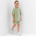 Костюм детский (футболка, шорты) KAFTAN Plushy р.32 (110-116), зеленый