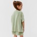 Костюм детский (футболка, шорты) KAFTAN Plushy р.32 (110-116), зеленый