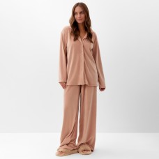 Костюм женский (рубашка и брюки) KAFTAN Plushy р. 40-42, бежевый