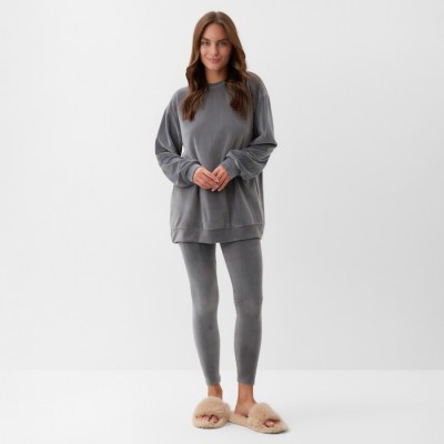 Костюм женский (свитшот и леггинсы) KAFTAN Plushy р. 40-42, серый