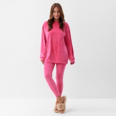 Костюм женский (свитшот и леггинсы) KAFTAN Plushy р. 48-50, фуксия