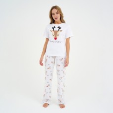 Пижама женская (футболка и брюки) KAFTAN "Deers" размер 52-54