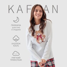 Пижама женская (лонгслив и брюки) KAFTAN Сhristmas time размер 48-50