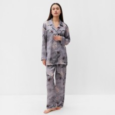 Пижама женская (рубашка и брюки) KAFTAN "Дракон", размер 40-42, серый
