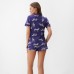 Пижама женская (рубашка и шорты) KAFTAN Zebra размер 52-54, цвет синий