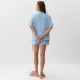 Пижама женская (рубашка, шорты) KAFTAN Basic размер 40-42, голубая
