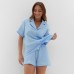 Пижама женская (рубашка, шорты) KAFTAN Basic размер 40-42, голубая