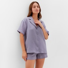 Пижама женская (рубашка, шорты) KAFTAN Basic размер 40-42, серая