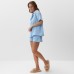 Пижама женская (рубашка, шорты) KAFTAN Basic размер 44-46, голубая