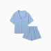 Пижама женская (рубашка, шорты) KAFTAN Basic размер 44-46, голубая