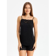 Пижама женская (топ, шорты) KAFTAN Leo black collection, размер 40-42, чёрная