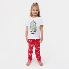 Пижама новогодняя детская KAFTAN "MEOWY XMAS" размер 32 (110-116 см)