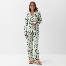Пижама новогодняя женская (рубашка и брюки) KAFTAN "Змеи" размер 44-46