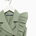 Платье детское двубортное KAFTAN, размер 34 (122-128 см), цвет оливковый