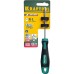 Отвертка KRAFTOOL Х-Drive, CrMo, двухкомпонентная рукоятка, SL3 x 80