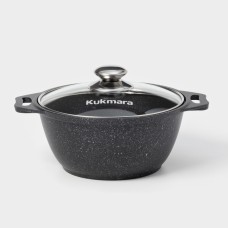 Кастрюля, 2 л, d=22 см, h=15.5 см, антипригарное покрытие, цвет тёмный мрамор
