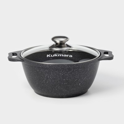 Кастрюля, 2 л, d=22 см, h=15.5 см, антипригарное покрытие, цвет тёмный мрамор