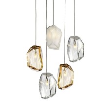 Подвесной светильник LASVIT Crystal Rock 5 clear/amber/opal