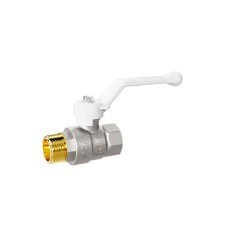 Кран шаровой латунный LD Pride 47.32.В-Н.Р Ду 32 Ру 25 white (рычаг с бир.)