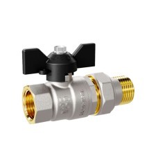 Кран шаровой латунный LD 47.32.В-ГШ.Б Ду 32 Ру 25 (бабочка с бир.)