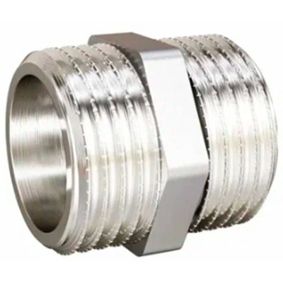 Ниппель прямой LD DN32 нр-нр, латунь никелированная