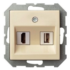 Розетка HDMI и розетка USB без рамки LIREGUS EPSILON 28-085