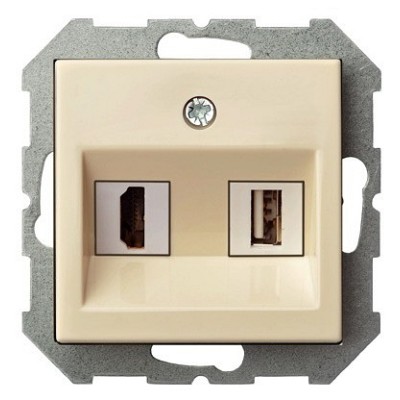 Розетка HDMI и розетка USB без рамки LIREGUS EPSILON 28-085