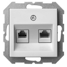 Розетка двойная RJ-11 и Ethernet RJ-45, без рамки LIREGUS EPSILON 28-034