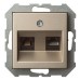 Розетка двойная RJ-11 и Ethernet RJ-45, без рамки LIREGUS EPSILON 28-3165