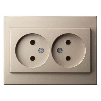 Розетка двойная без заземления LIREGUS EPSILON 28-311