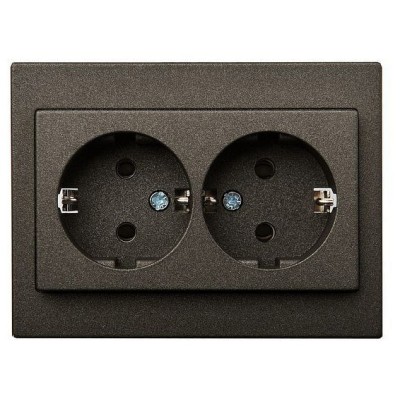 Розетка двойная с заземлением LIREGUS EPSILON 28-1153