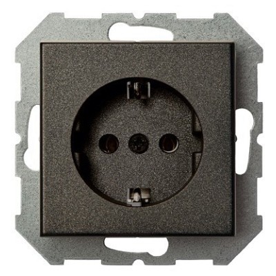 Розетка с заземлением и со шторкой, без рамки LIREGUS EPSILON 28-1067