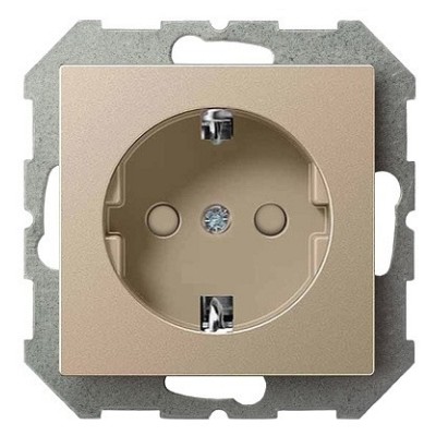 Розетка с заземлением и со шторкой, без рамки LIREGUS EPSILON 28-3113