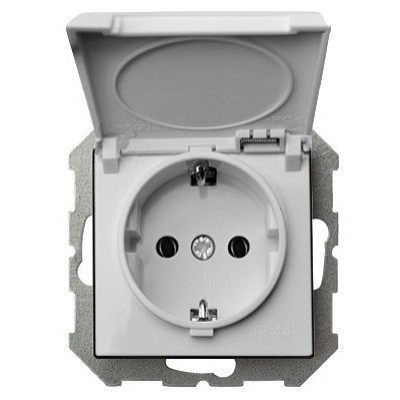 Розетка влагозащищенная с заземлением с крышкой, без рамки LIREGUS EPSILON 28-019