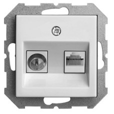 ТВ-розетка и розетка Ethernet RJ-45 без рамки LIREGUS EPSILON 28-023