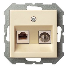 ТВ-розетка и розетка Ethernet RJ-45 без рамки LIREGUS EPSILON 28-073