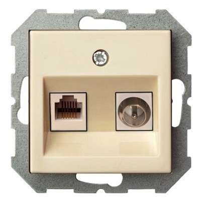 ТВ-розетка и розетка Ethernet RJ-45 без рамки LIREGUS EPSILON 28-073