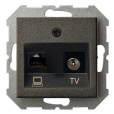 ТВ-розетка и розетка Ethernet RJ-45 без рамки LIREGUS EPSILON 28-113