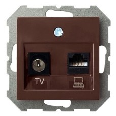 ТВ-розетка и розетка Ethernet RJ-45 без рамки LIREGUS EPSILON 28-143