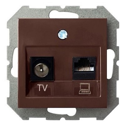 ТВ-розетка и розетка Ethernet RJ-45 без рамки LIREGUS EPSILON 28-143