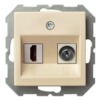 ТВ-розетка и розетка HDMI без рамки LIREGUS EPSILON 28-0851