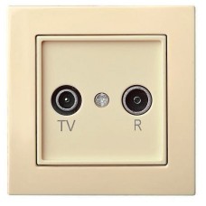 ТВ-розетка проходные и розетка для радиоточки без рамки LIREGUS EPSILON 28-077