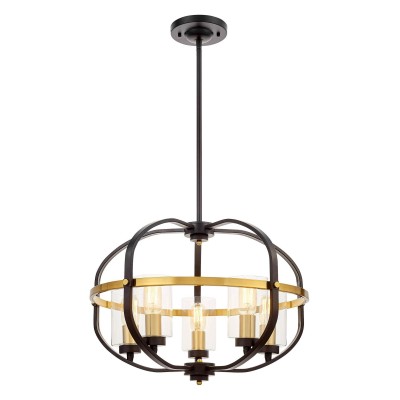 Люстра на штанге LUMINA DECO Monterey LDP 1141-5 BK+MD