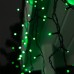Гирлянда «Бахрома» 3 × 0.6 м, IP44, УМС, тёмная нить, 160 LED, свечение зелёное, 220 В