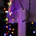 Гирлянда «Бахрома» 3 × 0.6 м, IP44, УМС, тёмная нить, 160 SMD-LED, свечение мульти, 220 В