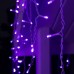 Гирлянда «Бахрома» 4 × 0.6 м, IP44, белая нить, 180 LED, свечение фиолетовое, 8 режимов, 220 В