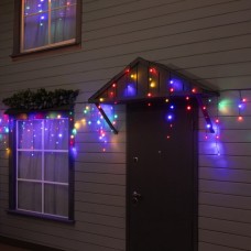 Гирлянда «Бахрома» 6 × 0.7 м, IP44, УМС, тёмная нить, 120 LED, свечение мульти, 220 В